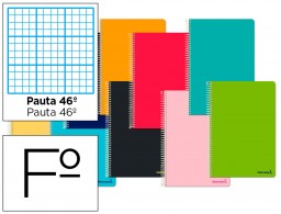 Cuaderno espiral Liderpapel Smart Folio tapa blanda 80h 60g rayado nº 46 colores surtidos